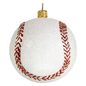 Palla da Baseball decorazione per albero di Natale in vetro soffiato