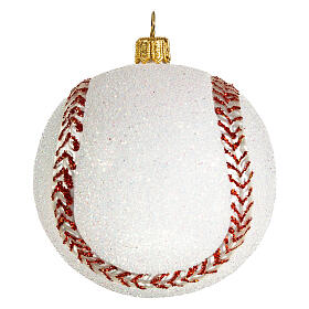 Baseball ball, blown glass Christmas ornament