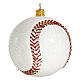 Baseball ball, blown glass Christmas ornament s4