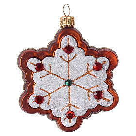 Gingerbread snowflake in blown glass for Christmas Tree