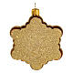 Blown glass Christmas ornament, gingerbread snowflake s5