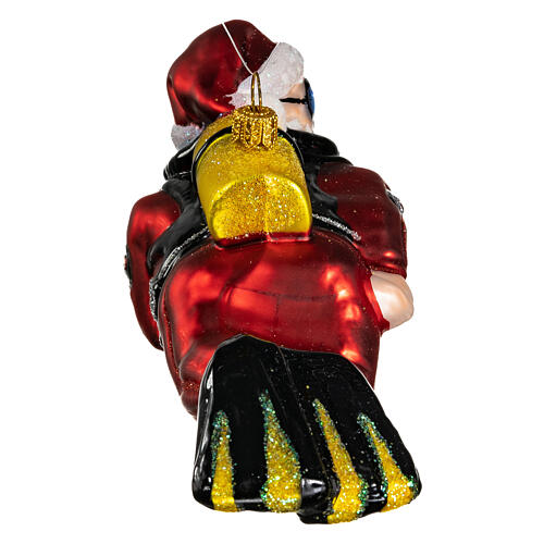 Scuba-diving Santa Claus in blown glass for Christmas Tree 5