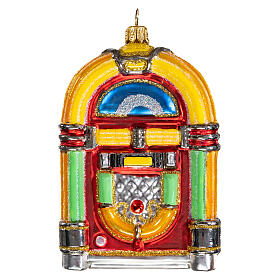 Jukebox adorno vidro soprado Árvore Natal