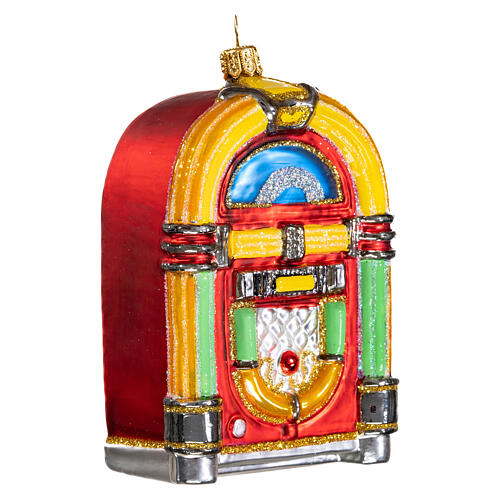 Jukebox adorno vidro soprado Árvore Natal 4