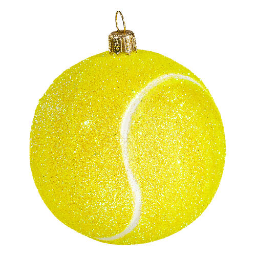 Tennisball, Weihnachtsbaumschmuck aus mundgeblasenem Glas 4