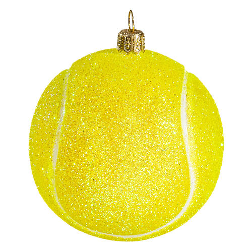 Tennis ball in blown glass for Christmas Tree 1