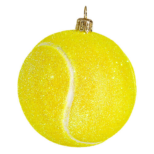 Tennis ball, blown glass Christmas ornament 3
