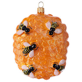 Honigwabenstruktur, Weihnachtsbaumschmuck aus mundgeblasenem Glas