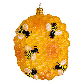 Structure nid d'abeille décoration verre soufflé Sapin de Noël