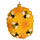 Blown glass Christmas ornament, beehive s1