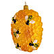 Blown glass Christmas ornament, beehive s3
