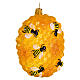 Blown glass Christmas ornament, beehive s4