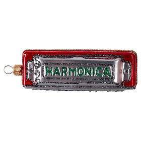 Blown glass ornaments: Blown glass Christmas ornament, harmonica