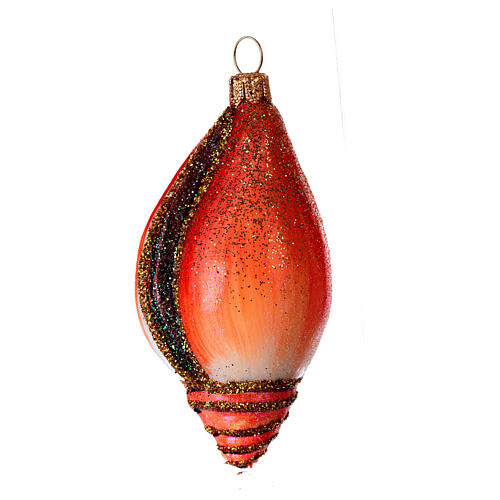 Blown glass Christmas ornament, seashell 1
