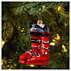 Blown glass Christmas ornament, ski boots s2