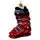 Blown glass Christmas ornament, ski boots s3