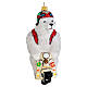 Oso polar en la moto Vespa decoración vidrio soplado Árbol Navidad s1