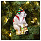 Blown glass Christmas ornament, polar bear on a Vespa s2