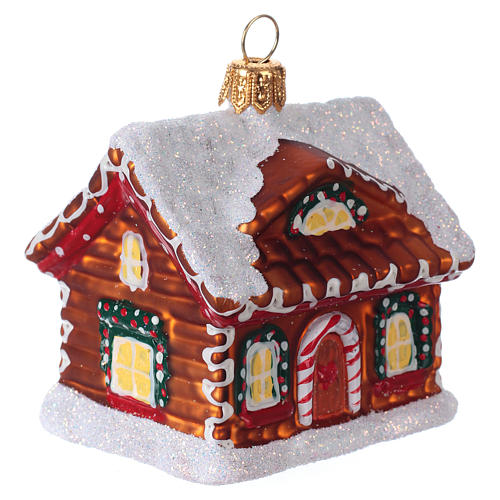 Braxio Decorazione Natalizia Casa Di Pan Di Zenzero - Statuetta In Resina 26x19x33,5 Cm Per Camino E Tavolo