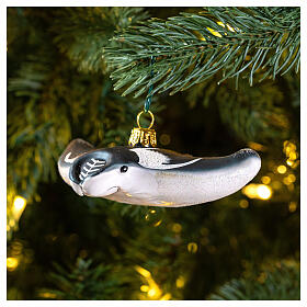 Blown glass Christmas ornament, Manta ray