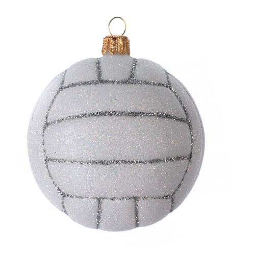 Ballon de volley décoration en verre soufflé sapin de Noël 1