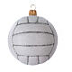 Ballon de volley décoration en verre soufflé sapin de Noël s1