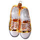 Blown glass Christmas ornament, yellow sneakers s1