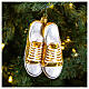 Blown glass Christmas ornament, yellow sneakers s2