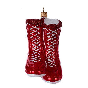 Chaussures de boxe décoration en verre soufflé sapin de Noël