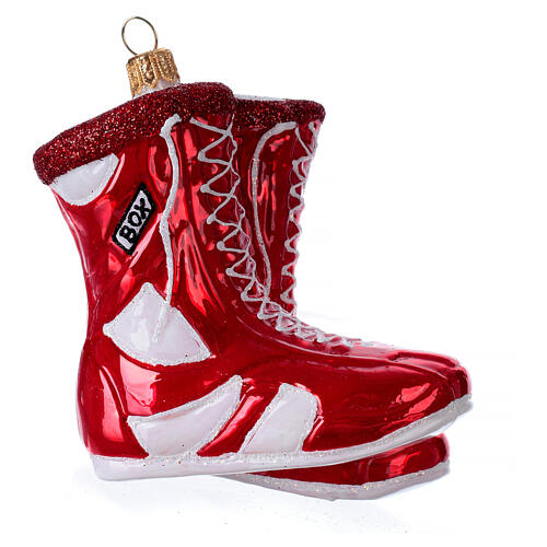 Chaussures de boxe décoration en verre soufflé sapin de Noël 4
