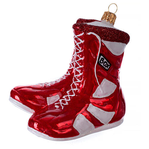 Sapatos de boxe enfeite vidro soprado para Natal 3