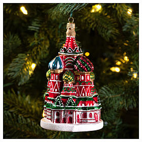 St. Basil's Cathedral of Moscow in blown glass for Christmas Tree