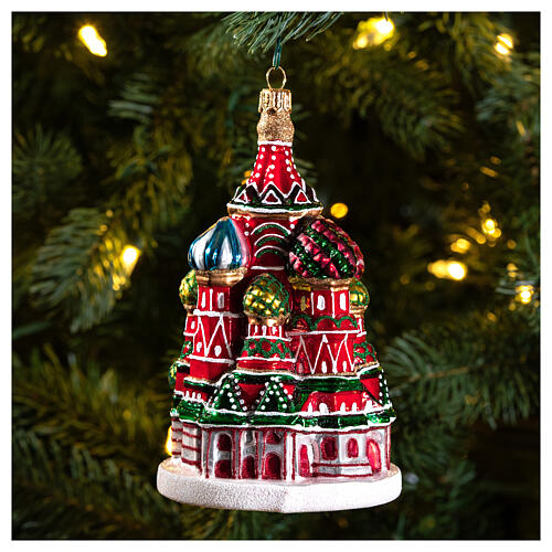 Cathédrale Saint Basile Moscou décoration en verre soufflé sapin de Noël 2