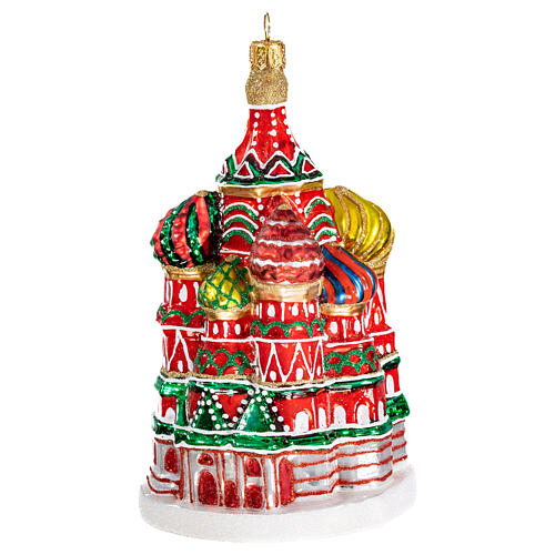Cathédrale Saint Basile Moscou décoration en verre soufflé sapin de Noël 3