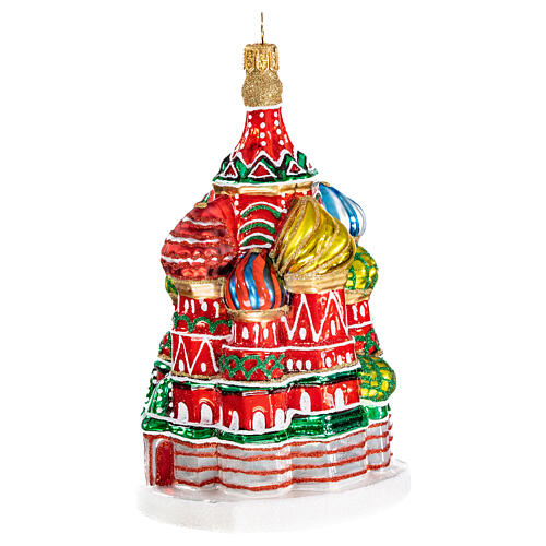 Cathédrale Saint Basile Moscou décoration en verre soufflé sapin de Noël 4