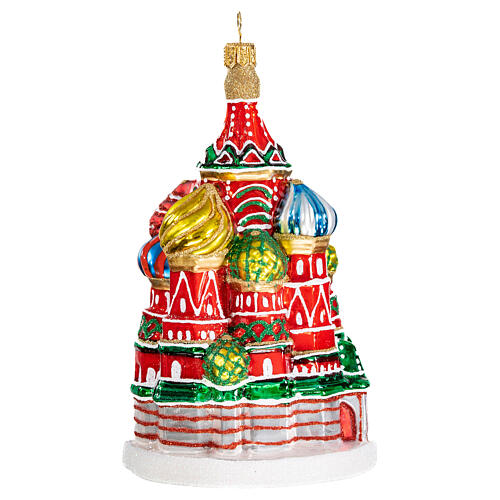 Cathédrale Saint Basile Moscou décoration en verre soufflé sapin de Noël 5