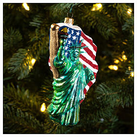 Statue of Liberty in blown glass for Christmas Tree