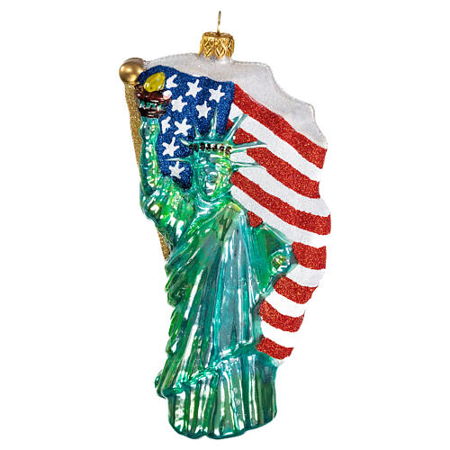 Statue de la Liberté décoration en verre soufflé sapin de Noël 1