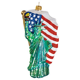 Estátua da Liberdade enfeite vidro soprado para Natal