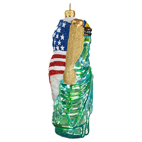 Estátua da Liberdade enfeite vidro soprado para Natal 5