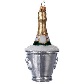Wiaderko z lodem i szampanem dekoracja ze szkła dmuchanego na choinkę