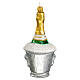 Blown glass Christmas ornament, ice bucket with Champagne s1