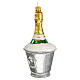 Blown glass Christmas ornament, ice bucket with Champagne s3
