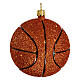 Blown glass Christmas ornament, basketball s1