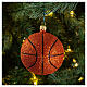 Blown glass Christmas ornament, basketball s2