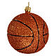 Blown glass Christmas ornament, basketball s3