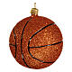 Blown glass Christmas ornament, basketball s4