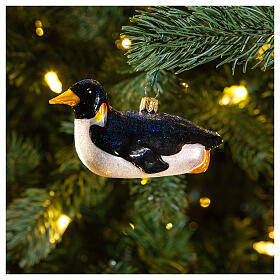 Pinguino in slitta decorazione vetro soffiato Albero di Natale