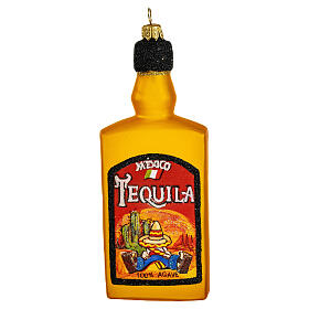 Tequila-Flasche, Weihnachtsbaumschmuck aus mundgeblasenem Glas