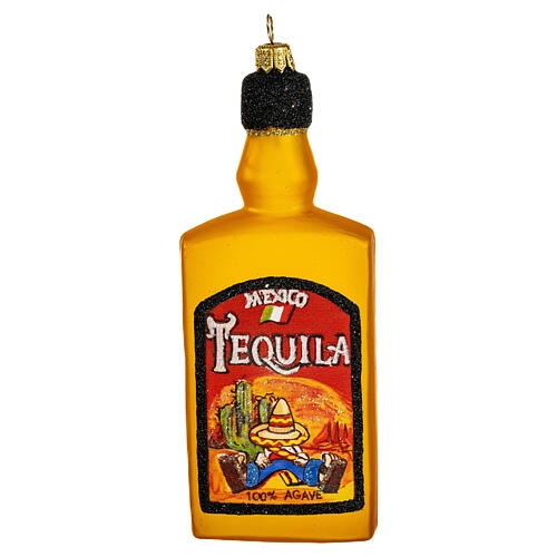 Botella de Tequila decoración vidrio soplado Árbol Navidad 1